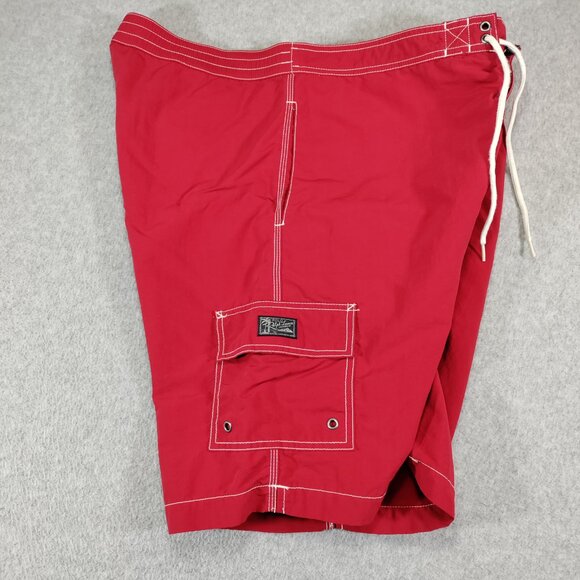 POLO Ralph Lauren Swim Trunk Mens XL Red Nylon Cargo Linen 9in Inseam Shorts - Picture 3 of 9